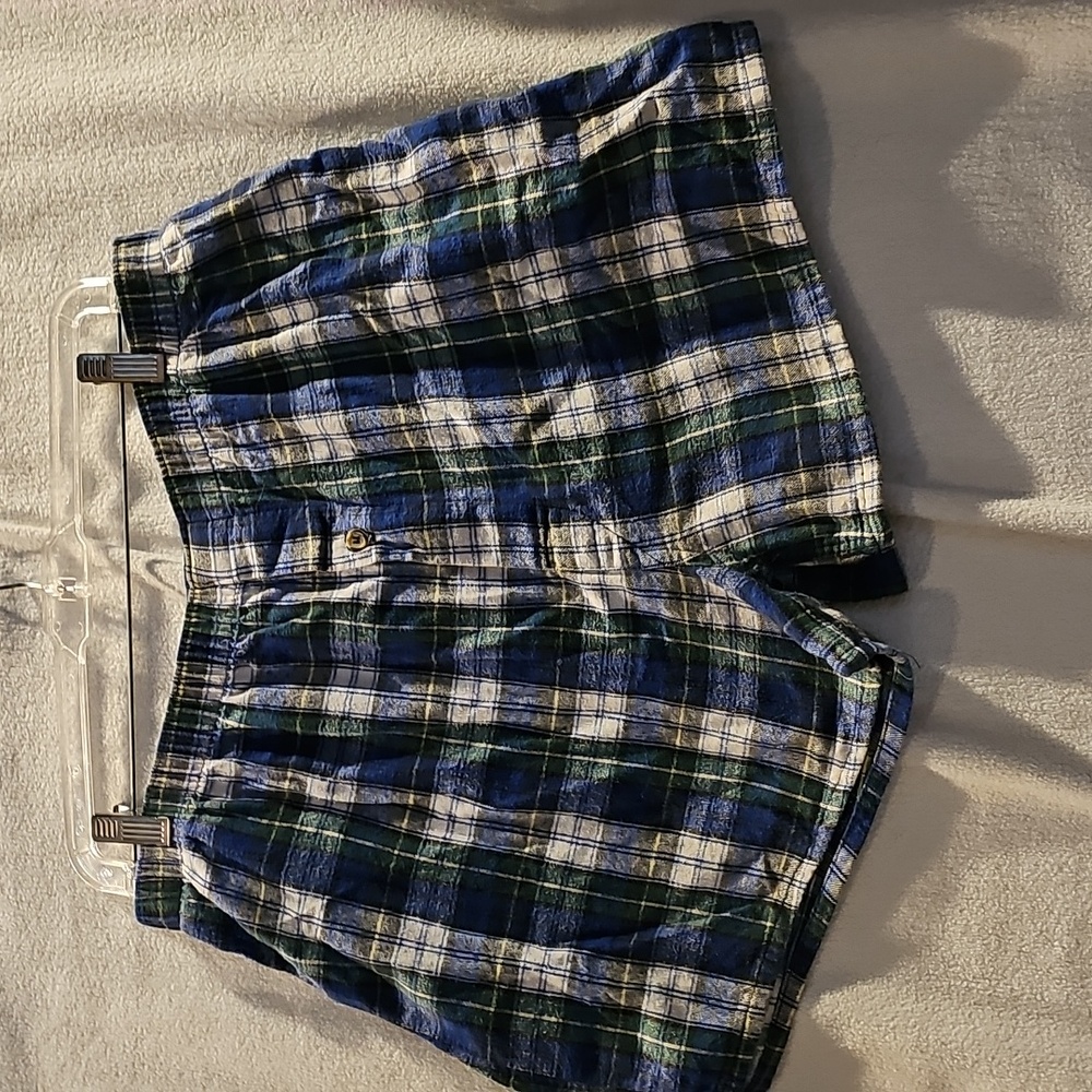 Boxers M Blue Green White Yellow Plaid Vintage - Picture 2 of 6